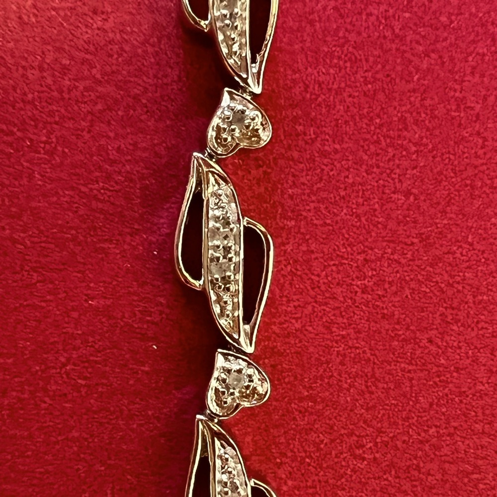 Sterling silver and diamond 7inch bracelet